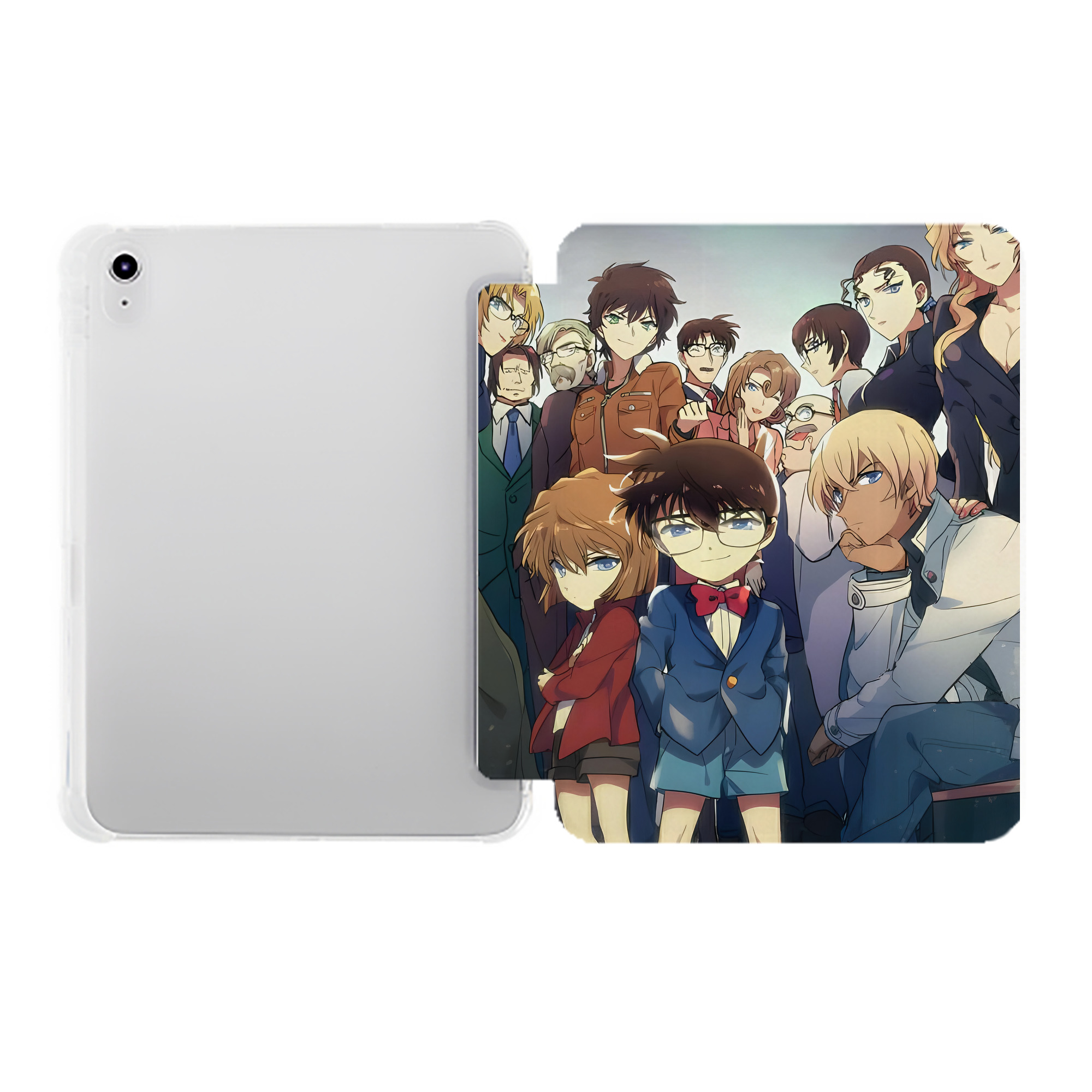 （画像用） 名探偵コナン Detective Conan IPad ケース ペン収納付き 三つ折りスタンド PUレザー×シリコン 対応機種9.5/10.5/10.9インチ